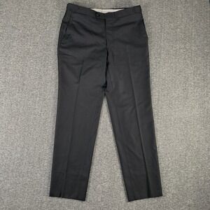 Isaia Napoli Dress Pants Men 30x29 Black Side Straps Trousers Silk Old Money